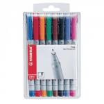 Stabilo OHP Non-Permanent Marker Pens Assorted, Fine Tip Pack of 8