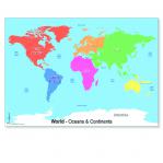 Continents And Ocean Map