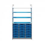 12 Deep trays and 3 flat shelf Blue