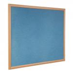 Metroplan Eco-Friendly Natural Wood Framed, Eco-Colour Noticeboard 1200 x 900mm Blue