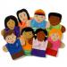 This image features a colorful set of school stationery puppets, representing children from different cultures around the world. Each puppet is dressed in traditional clothing and includes writing utensils and other supplies. The set is perfect for imaginative play and celebrating diversity in the classroom.