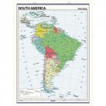 Dry Wipe Reversible Wall Map South America