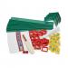 In the image, there are various sections of school stationery neatly organized in a corner. The sections include notebooks, pens, pencils, rulers, and erasers. The colors of the stationery are vibrant and eye-catching. The section is well-stocked and ready for students to browse.