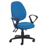 High Back Operator chair Fixed Arms Red