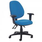 High Back Operator Chair Adjustable Arms Red