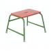 The photo shows a sleek, modern Activ Stool with a height of 450mm, designed for comfortable seating in a school setting. The stool features a sturdy base and a navy blue cushioned seat, surrounded by a sleek black frame. Stationery items can be seen on the nearby desk, showcasing its versatility for use in various activities.