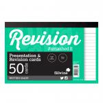 The picture shows a range of school stationery items, including revision cards in a crisp white color. The cards measure 105x102mm and have a professional look, perfect for students to use for studying and organizing notes.