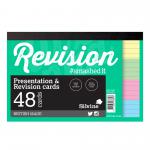 This image showcases various school stationery items including revision and presentation cards in a multi-colored design. The card measures 152x102mm.