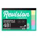 This image showcases various school stationery items including revision and presentation cards in a multi-colored design. The card measures 152x102mm.