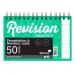The photo features a set of school stationery, including a twinwire notebook with 50 pages and a white card cover. The notebook is neatly organized and ready for use.
