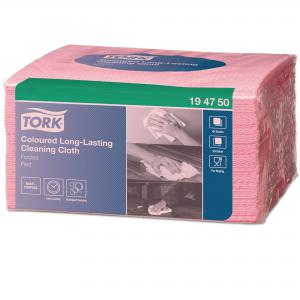 Image of Tork Red Long-lasting Cleaning Cloth