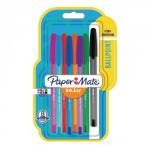 Papermate Ballpoint amp Rollerball Marker Assorted, Fine Tip Pack of 8