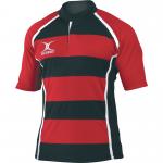 Gilbert Hooped Rugby Shirt 24in Red Blk