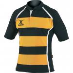 Gilbert Hooped Rugby Shirt 24in Amb Blk