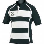 Gilbert Hooped Rugby Shirt 24in Blk Wht
