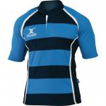 Gilbert Hooped Rugby Shirt 28in Sky Nav