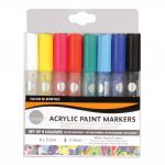 Pack Of 8 Assorted Acrylic Paint Markers