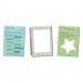 This photo features a colorful selection of school stationery, alongside a mental wealth journal. The journal has a simple cover design with lined pages inside. The stationery includes pencils, pens, highlighters, erasers, and paper clips in various bright shades.