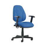 Operators Chair Lumbar Fixed Arms Blu