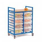 Storage Trolley With Trays Red Frame