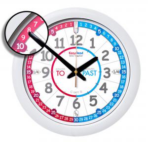 Click to view product details and reviews for Easyread 29cm Wall Clock Redblue Past To.