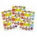 The photograph features a colorful assortment of school stationery birthday stickers. The stickers showcase various designs and characters, such as balloons, cupcakes, and school supplies. Each sticker is vibrant and eye-catching, making it perfect for adding a fun touch to birthday celebrations.