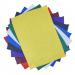 The image shows a pack of school stationery, consisting of assorted colored A4 sized felt sheets. The pack contains 8 sheets, each with a different vibrant hue. The sheets have a soft, fuzzy texture and are neatly stacked on top of each other, ready to be used for various crafts and projects.