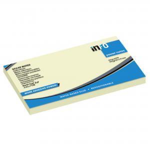 Powernotes Sticky Notes Yellow 75 X 125