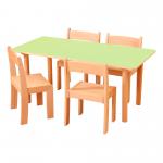 Pastel Green Rect Table H46 And 4 Chairs
