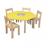 Pastel Yellow Hex Tableh46 With 4chairs