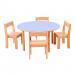 Pastel Blue Round Table H46 With Chairs