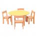 Pastel Yellow Round Table H46 Withchairs