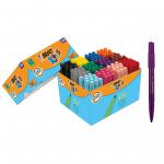 The photo captures a variety of brightly colored Bic Kids Visa Colour Felttip Broad P144 stationery, including markers, perfect for school use. The smooth tips and vibrant hues add a touch of fun and creativity to any project.