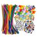 The photograph features a large craft bag filled with an array of colorful school stationery items, including pencils, markers, glue, scissors, and more. The bag also has a fun design of classmates laughing and playing together, making it a perfect addition to any students back-to-school supplies.