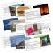 This picture shows a set of school stationery climate emergency fact cards. Each card features a different fact about the environment and is decorated with colorful graphics and bold text. The cards are neatly arranged on a desk, surrounded by other school supplies like pencils, rulers, and notebooks. The cards are educational and thought-provoking, making them a great addition to any students collection.