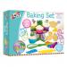 This picture features a colorful baking set filled with various school stationery, including pencils, pens, erasers, rulers, and scissors. The set is neatly arranged in a compact box, making it perfect for organizing and keeping items accessible.