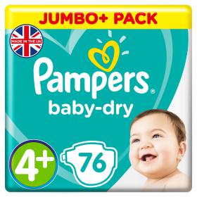 Pampers Baby Dry S4 Plus 76 Pack