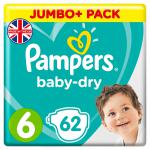 Pampers Baby Dry Sz 6 Jumbo Plus Box 62