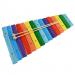 The picture shows a colorful rainbow xylophone with 15 notes, accompanied by a pair of beaters. The xylophone is made of smooth, shiny materials and is placed on a wooden surface. Each note is neatly labeled with numbers for easy learning. The beaters are resting on top, ready to create melodic tunes. The overall image is vibrant and inviting, perfect for young music learners.