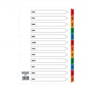 A4 Mylar Dividers Jan-Dec