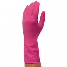 H-hold Rubber Gloves Pink Med