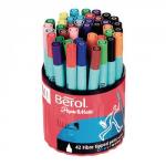 Berol Fineliner 0.6mm Fineliner Pen Assorted, Pack of 42