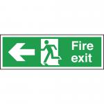 Sign Fire Exit Left Arrow Rigid PVC