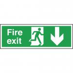 Sign Fire Exit Down Arrow Rigid PVC