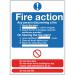 Sign Fire Action Self Adhesive