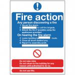 Sign Fire Action Rigid PVC