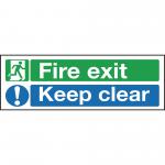Sign Fire Exit Keep Clear Rigid PVC