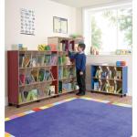 Children39s Bookcase With Dry-Wipe Back 1170 x 350 x 1130mm, Free Standing Blue