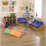 Infant 2 Seater Sofa in Wood Underseat Storage, 635 x 420 x 430mm