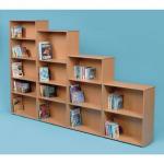 Classmates Single Sided Adjustable Bookcase 700 x 320 x 1245mm, Free Standing Beech